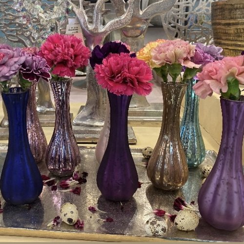 Vase Glas Bauernsilber